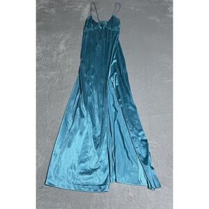 Vintage Flair Lingerie By Dianne Keesee Long Peignoir‎ Gown Womens Medium Teal